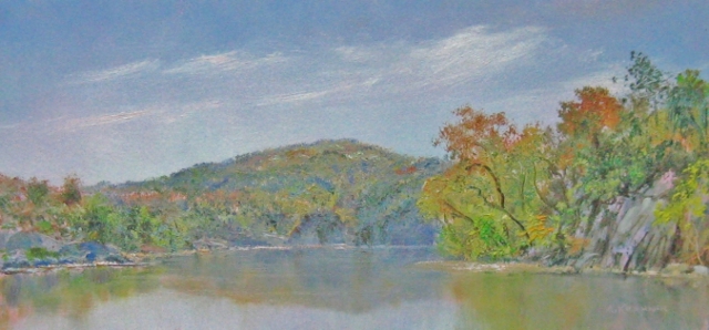 Kushnir, Autumn on the Potomac, 4x8 Oil 