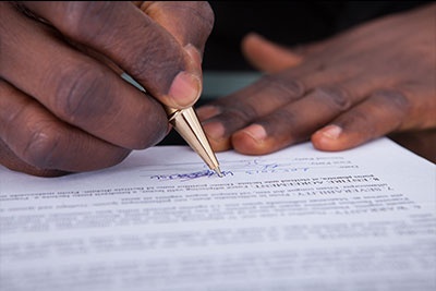 Signing Legal Document