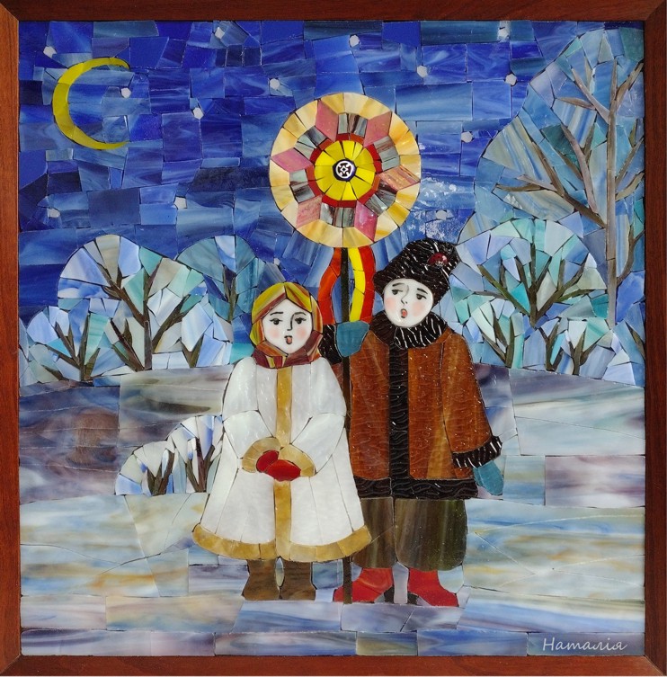 "Caroling"
by Nataliya Guchenia
Size - 14-3/4"H X 14-1/4"W
$850.00