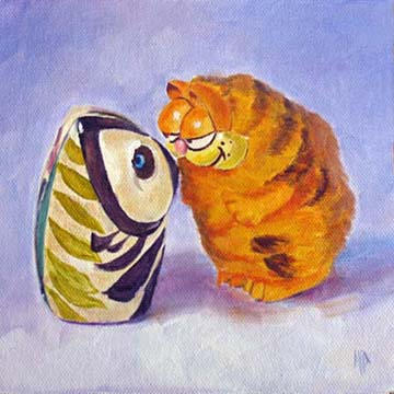 Kiss Me - 6"x6" Oil on Panel