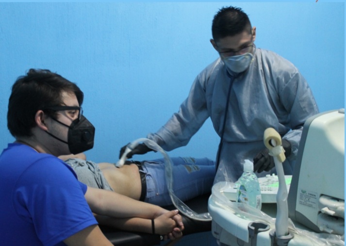Young doctor and patient