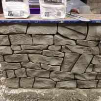 A stone-tiled surface