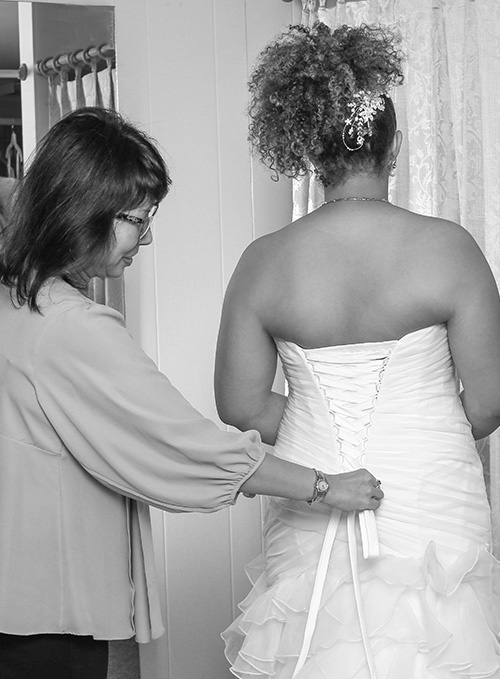 Woman Choosing Wedding Dress