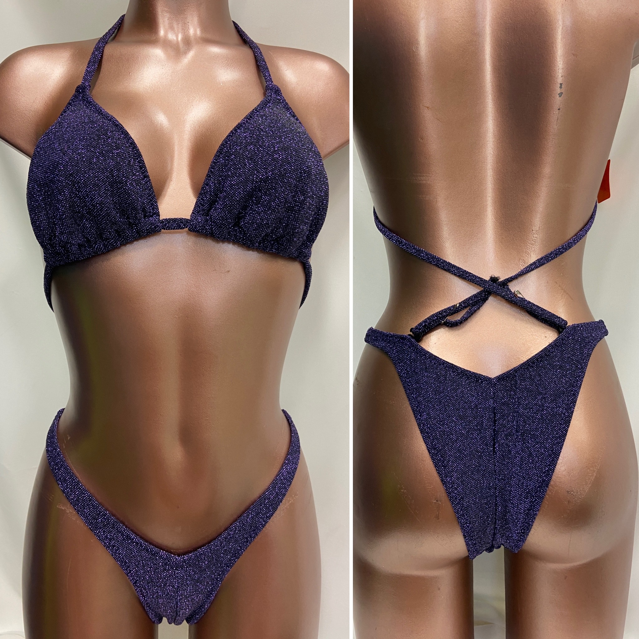 R7005 $30
C sliding top
small front , xsmall back
Purple glitter knit