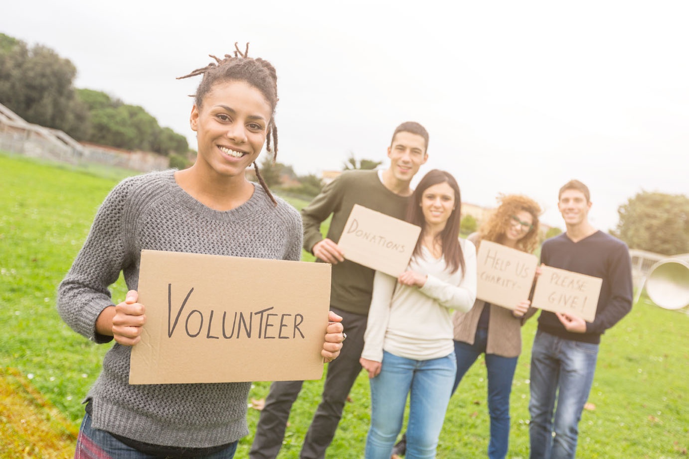 Multiethnic Group of Young Volunteers