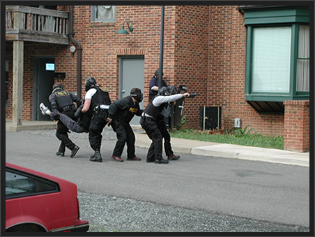 Police in a combat situation||||