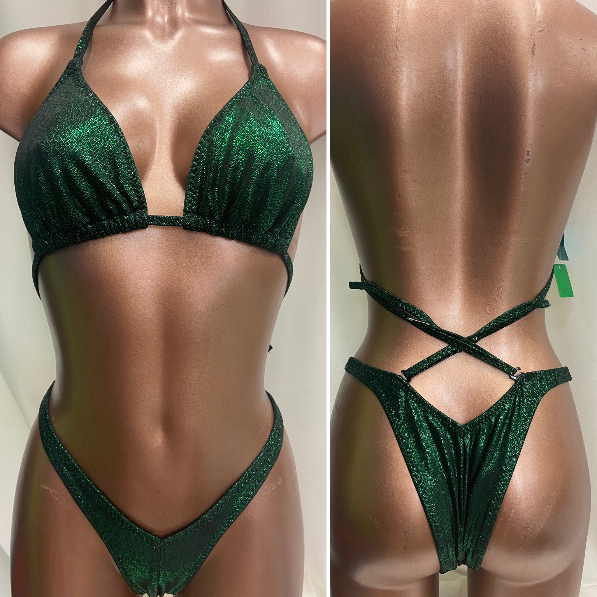 P7019
$85
C sliding top 
small front +1" each hip
xsmall back
green frost on black 