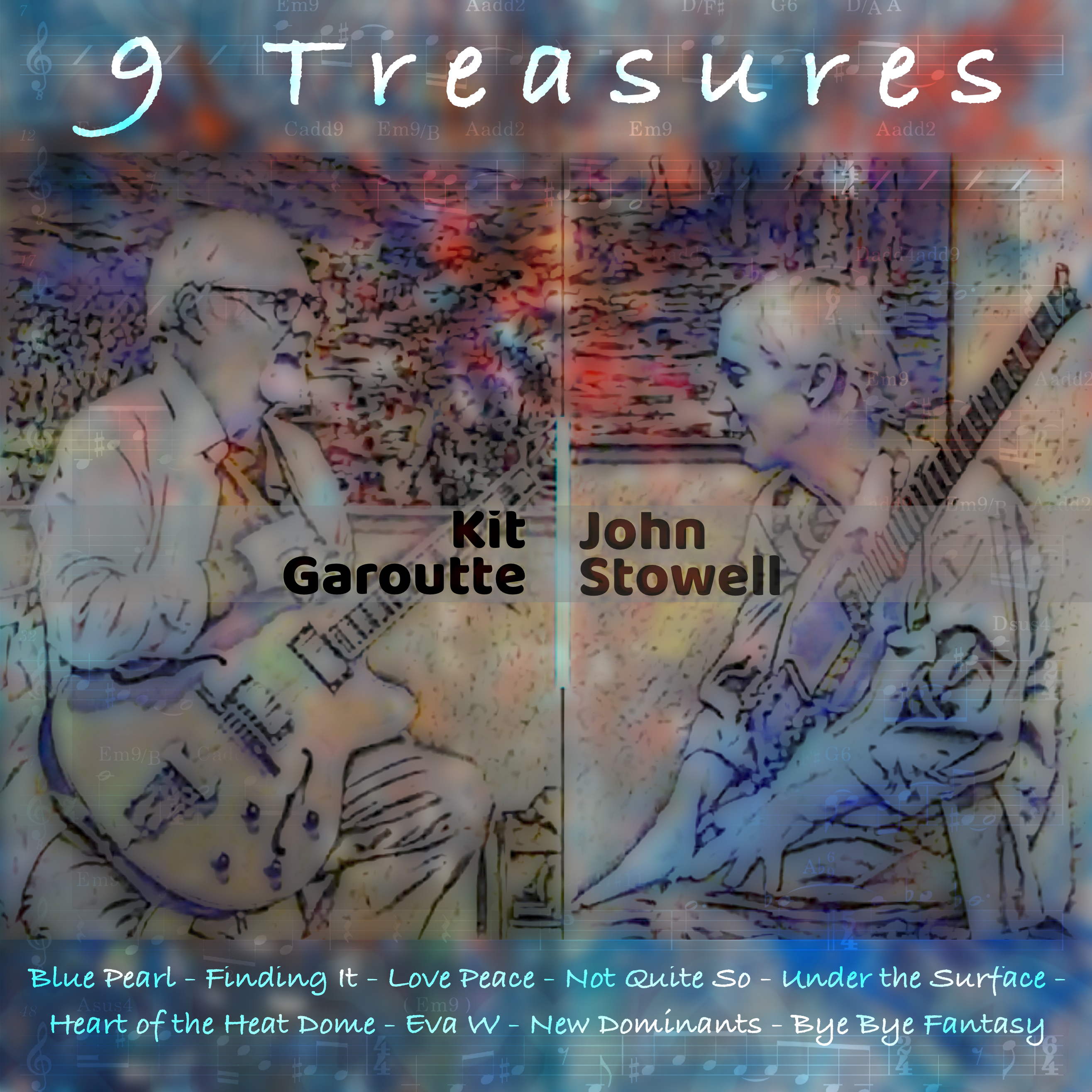 Image of the Cover of "9 Treasures" CD by Kit Garoutte and John Stowell