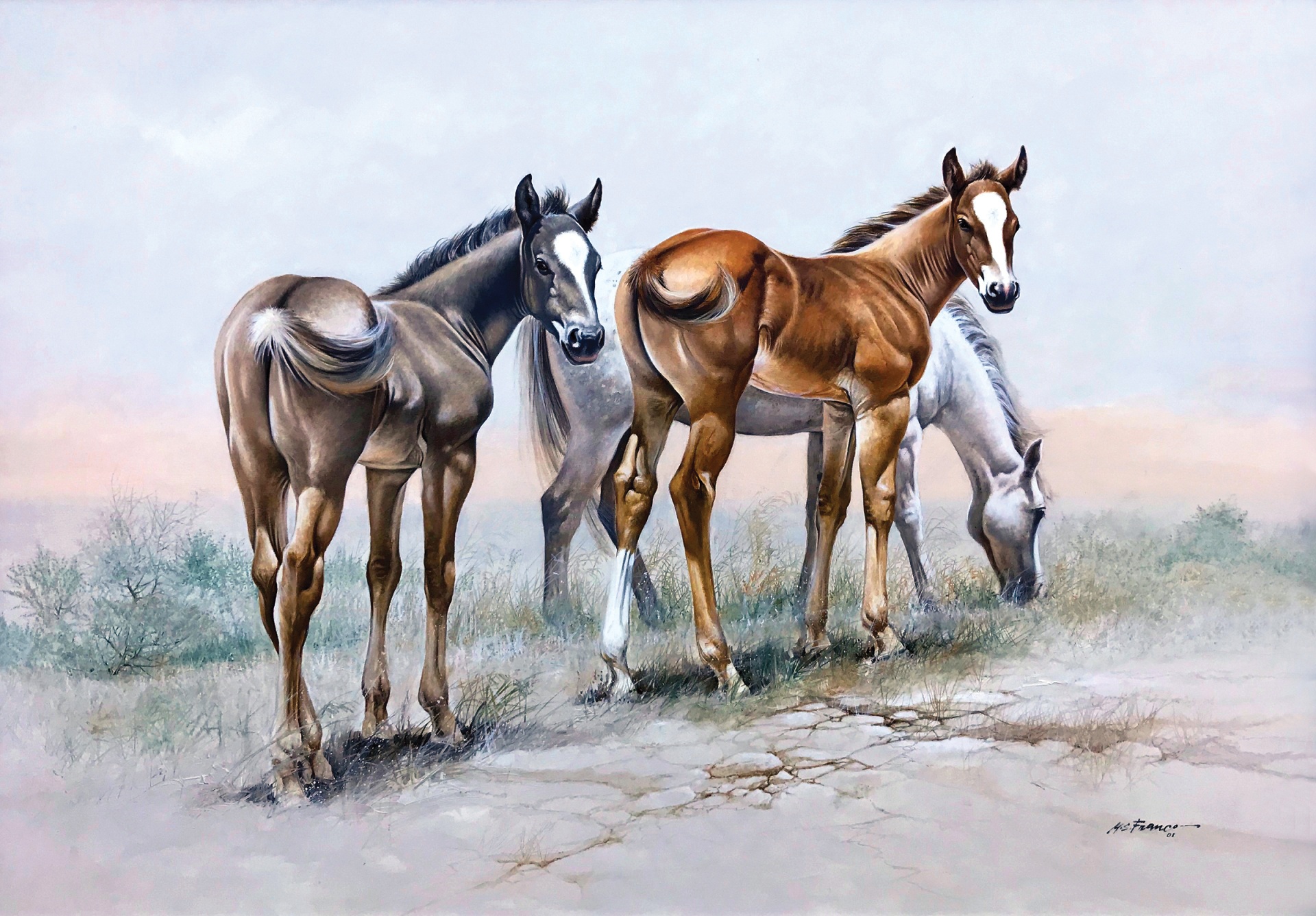 " Pair of Aces "
Image size 27 x 38 1/2"
Oil on Linen