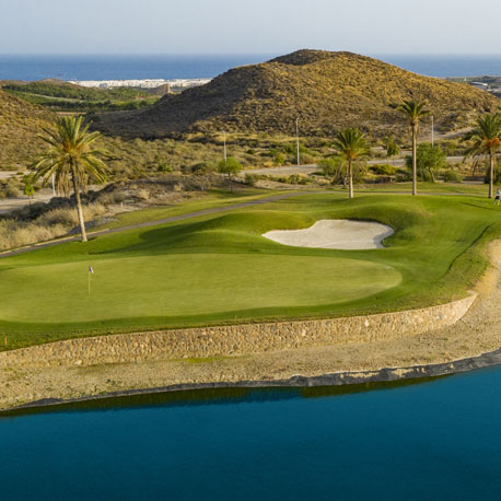golf field under clear blue sky