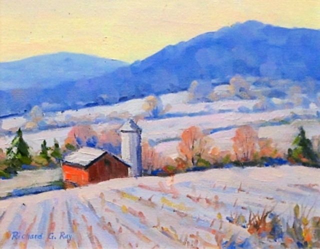 Winter on the Farm, 8 x 10 Oil