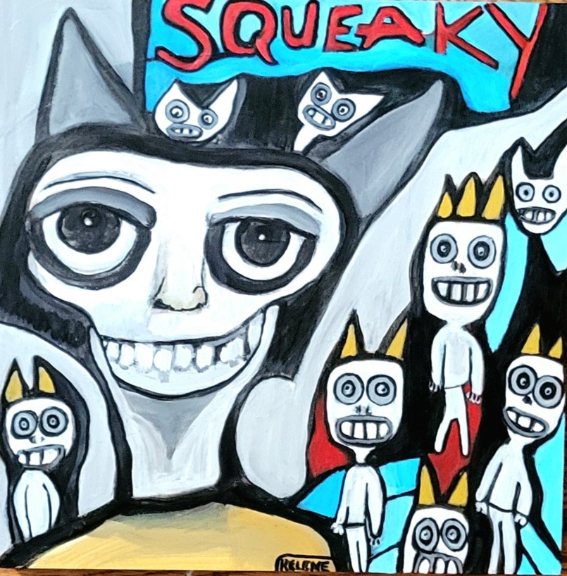 Title Squeaky 12 x 12 Acrylic on canvas Kelene 2024 $115.00