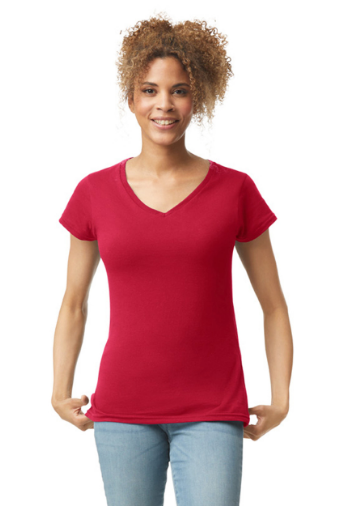 CAMISETA CON ESCOTE EN V DE MUJER