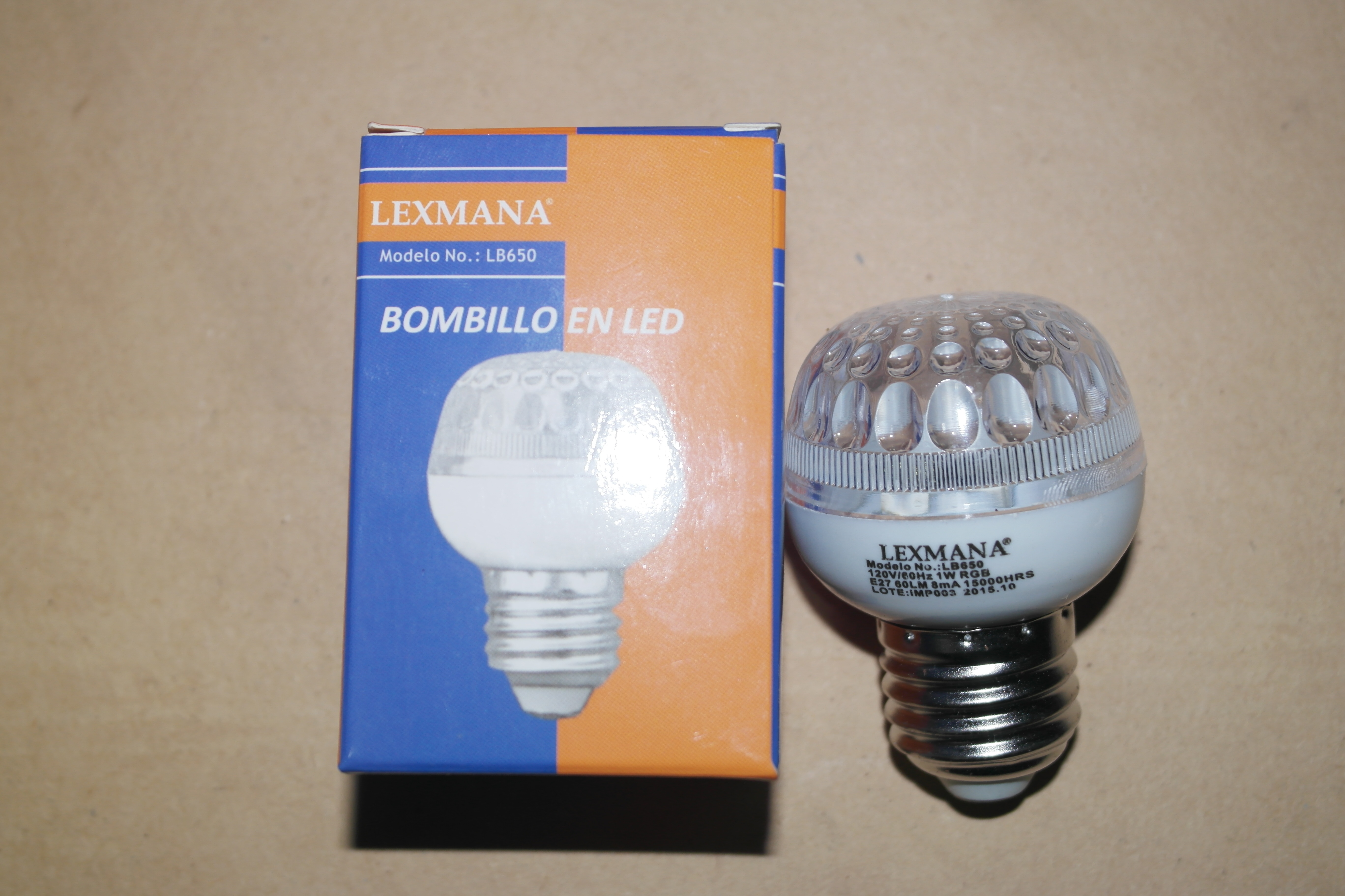 Bombillo LED RGB 1W/120V E27
 Lexmana Código 15133