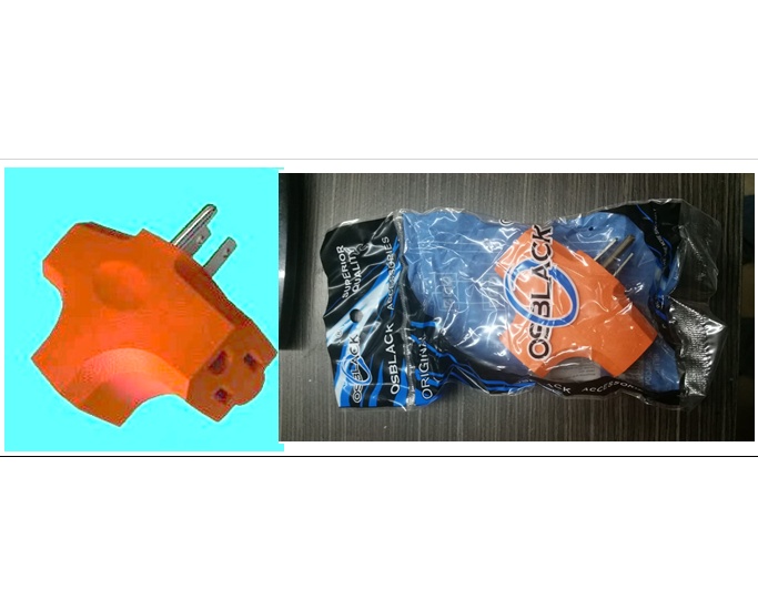 Tomacorriente T naranja cruceta
 Osblack        Cod-18443				
