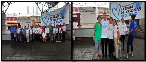 04 DE AGOSTO

En el marco del día mundial contra la trata de Personas, el día de hoy se realizó Feria de 
información en el parque central Miguel Hidalgo.
