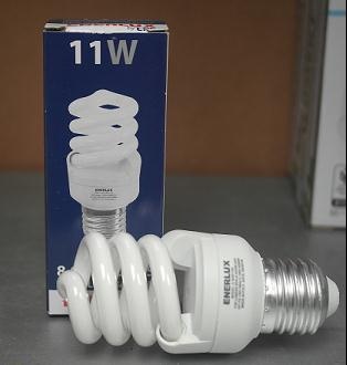 Ahorrador Espiral Enerlux 11W 
120V E27 Cod-11101