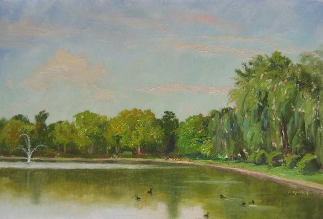 68. Hagerstown City Pond Park, 8x12 oil on panel