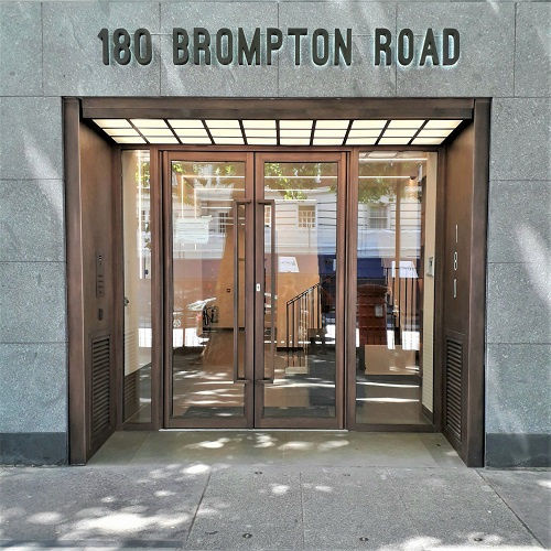 Metal finishing projects. Artistic Metals bronze finish at Brompton Rd, London.