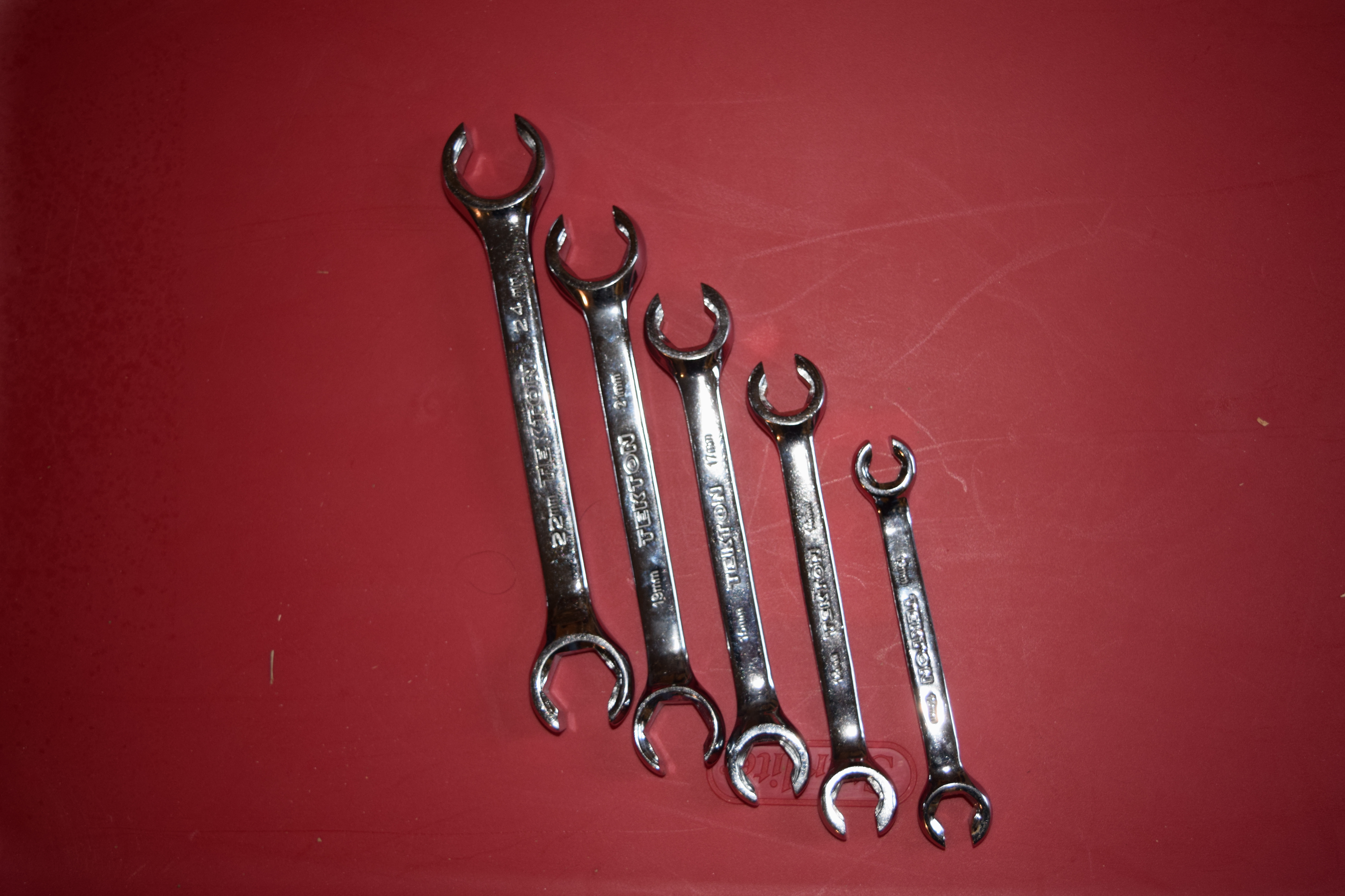 Tubing Wrenches (10mm, 12, 13, 14 15, 17, 19, 21, 22, 24mm by Tekton)