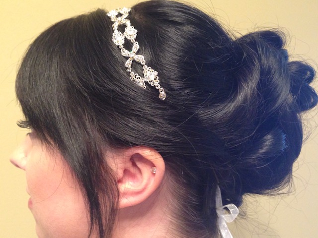 Updo Hairstyle With Tiara
