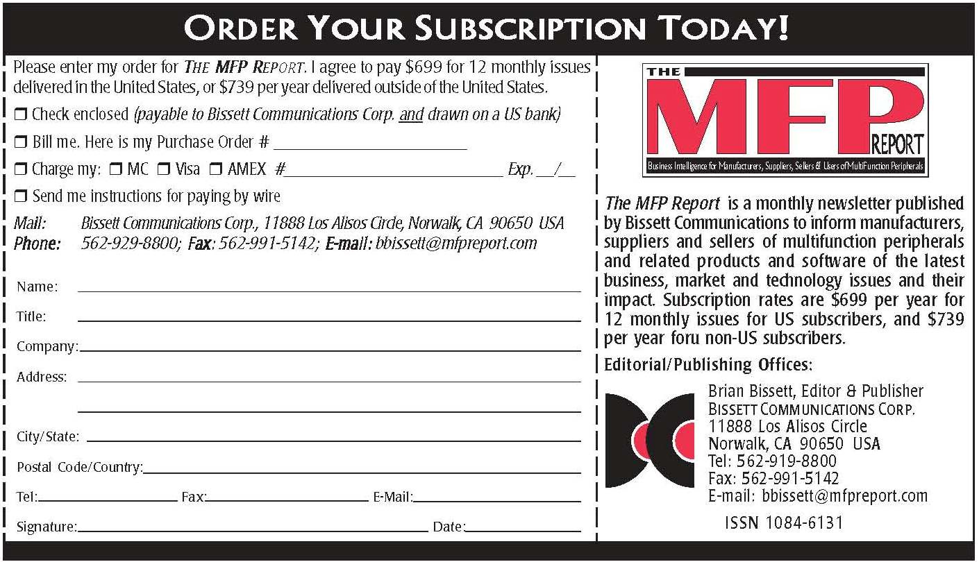 Subscription Order Form