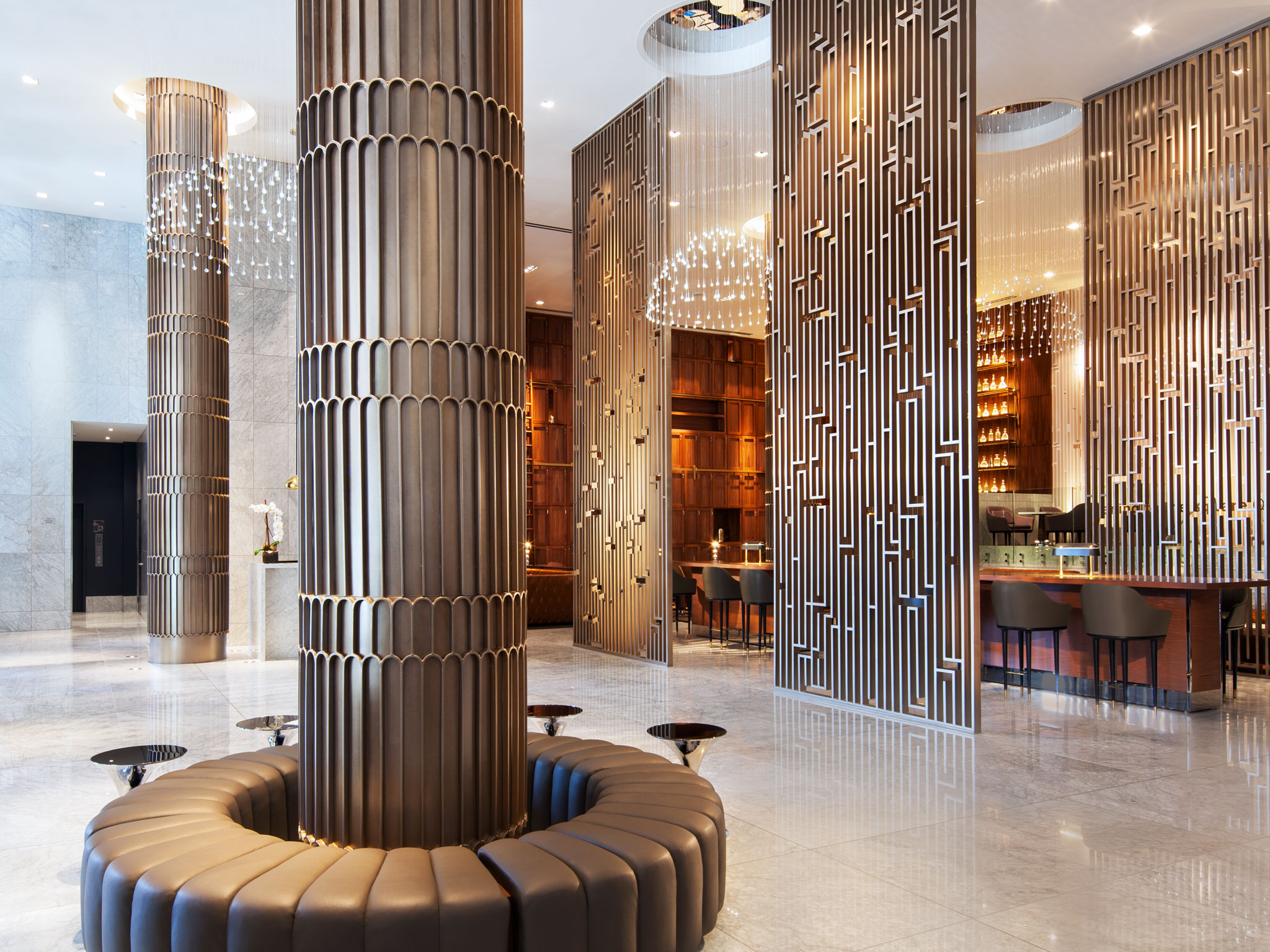Sheraton DTLA Lobby - Decorative Columns
