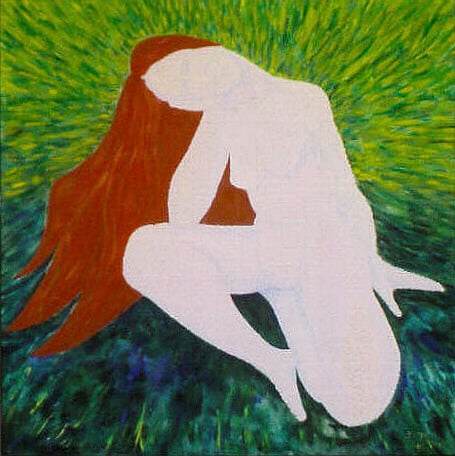 Ap-009 GODDESS 48 in x 48 in Acrylic on Canvas 1973 artist collection