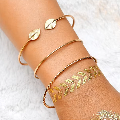 Bracelet Set for Women, Gold Color, Boho Retro, Thick Twist, Trendy Quality Jewelry Gifts