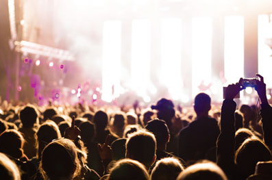 Concert crowd at live music festival