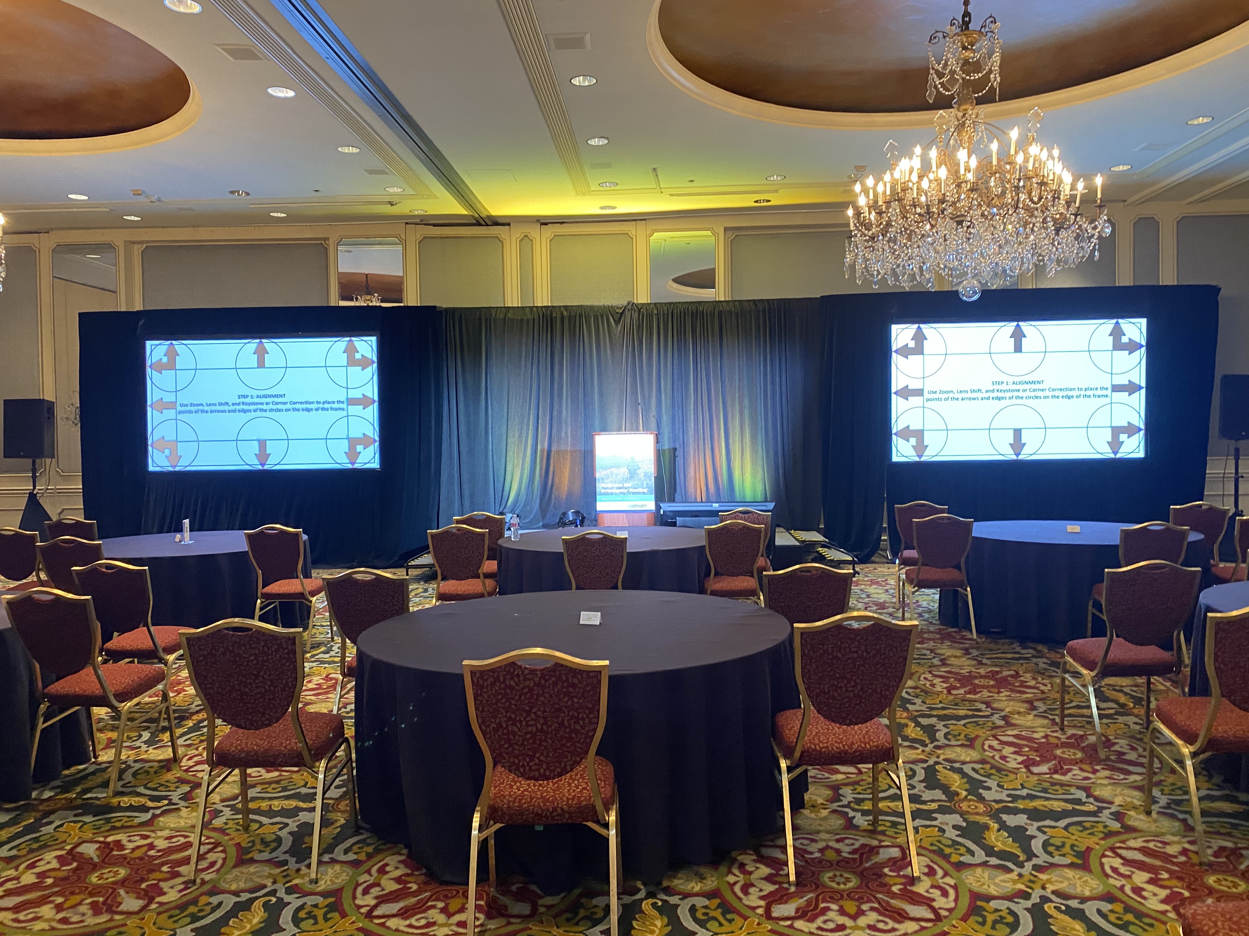 Professional Projection Screens, PA Rental, Sound System, and Staging Setup | www.ABCcomoputerrental.com