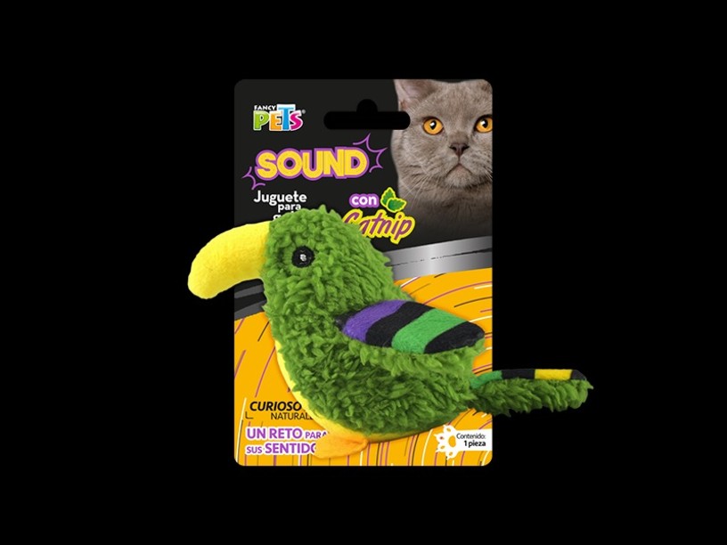 FL9611 JUGUETE LORO 
VERDE SOUND C/CATNIP