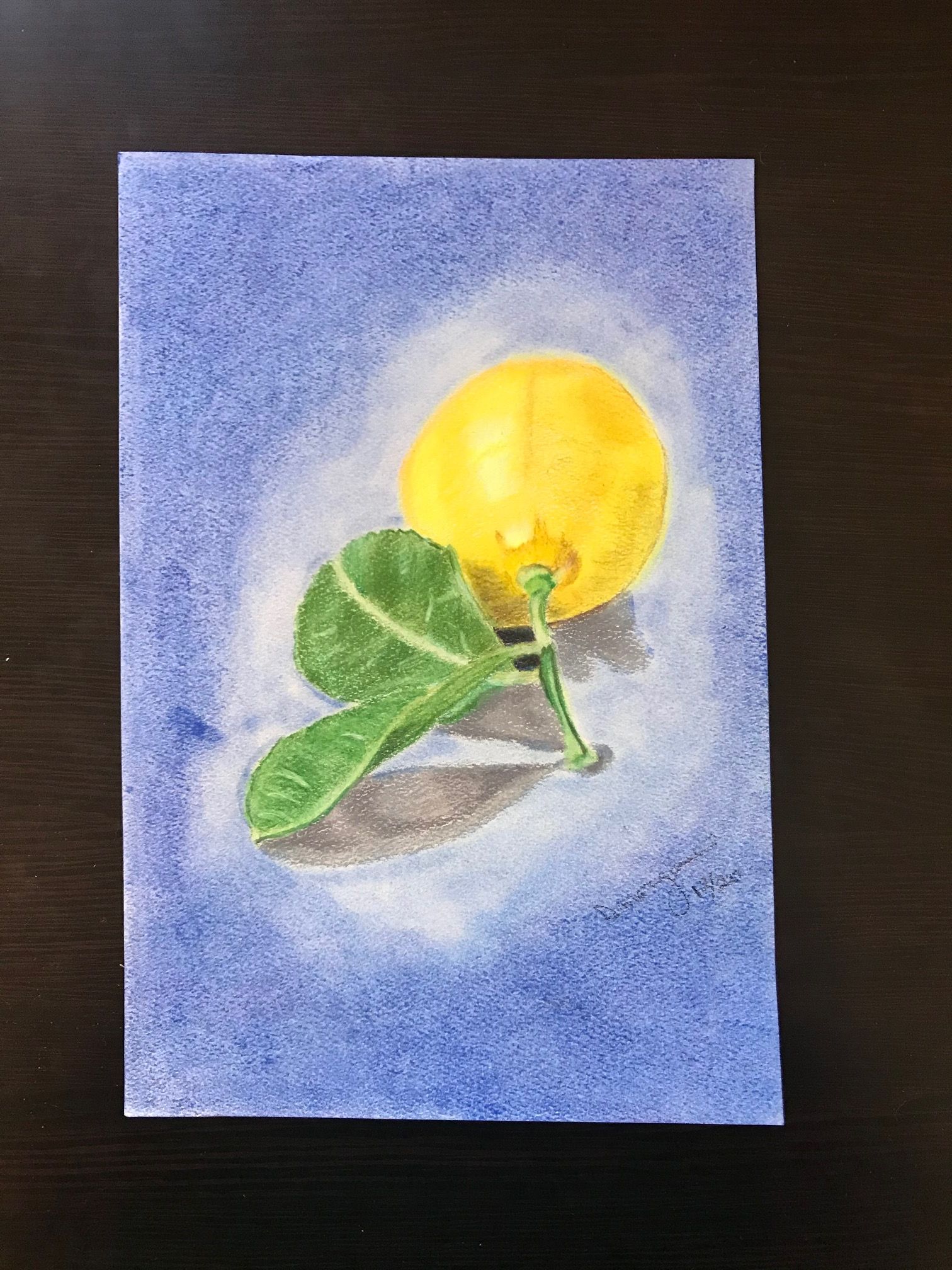 Lemon On Pastel Paper