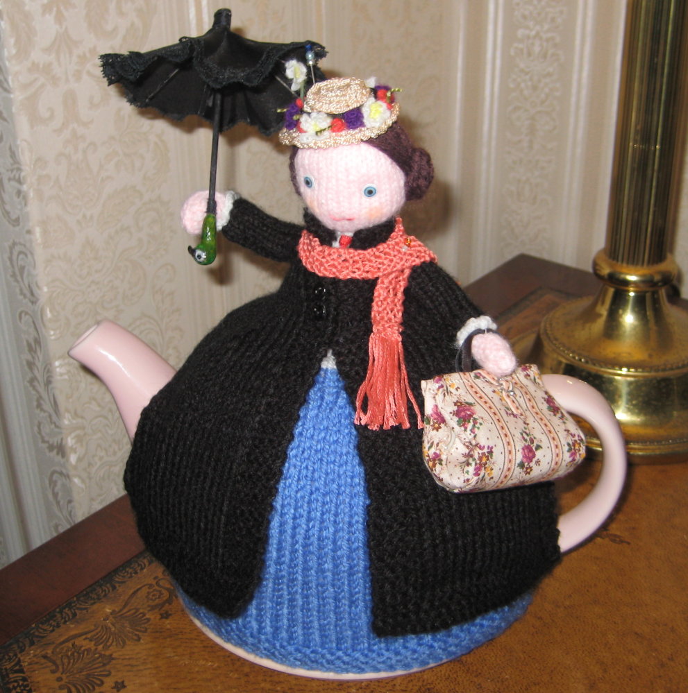 HAND KNITTED MARY POPPINS TEACOSY
PATTERN FROM 'HAND MADE AWARDS'
