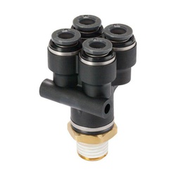 Male Double Y-MIP x 4 Outlets
