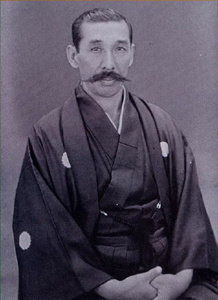 Nakayama Hakudo is the father of Toyama Ryu Iaido. In 1925 Nakayama sensei was asked by the Rikugun Toyama Gakko to formulate sword forms for the military sword which would be useful of the "battlefield of the future." (Photo: Kendo Nippon, April 1994, p. 66)