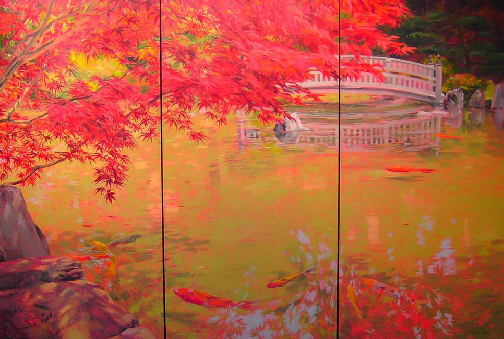 Japanese Bridge at Manito Park 48x72 $3,400 sold