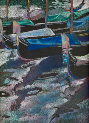 Gondolas (Coloured Pencil on Canson MT 8.25" x 11.75")