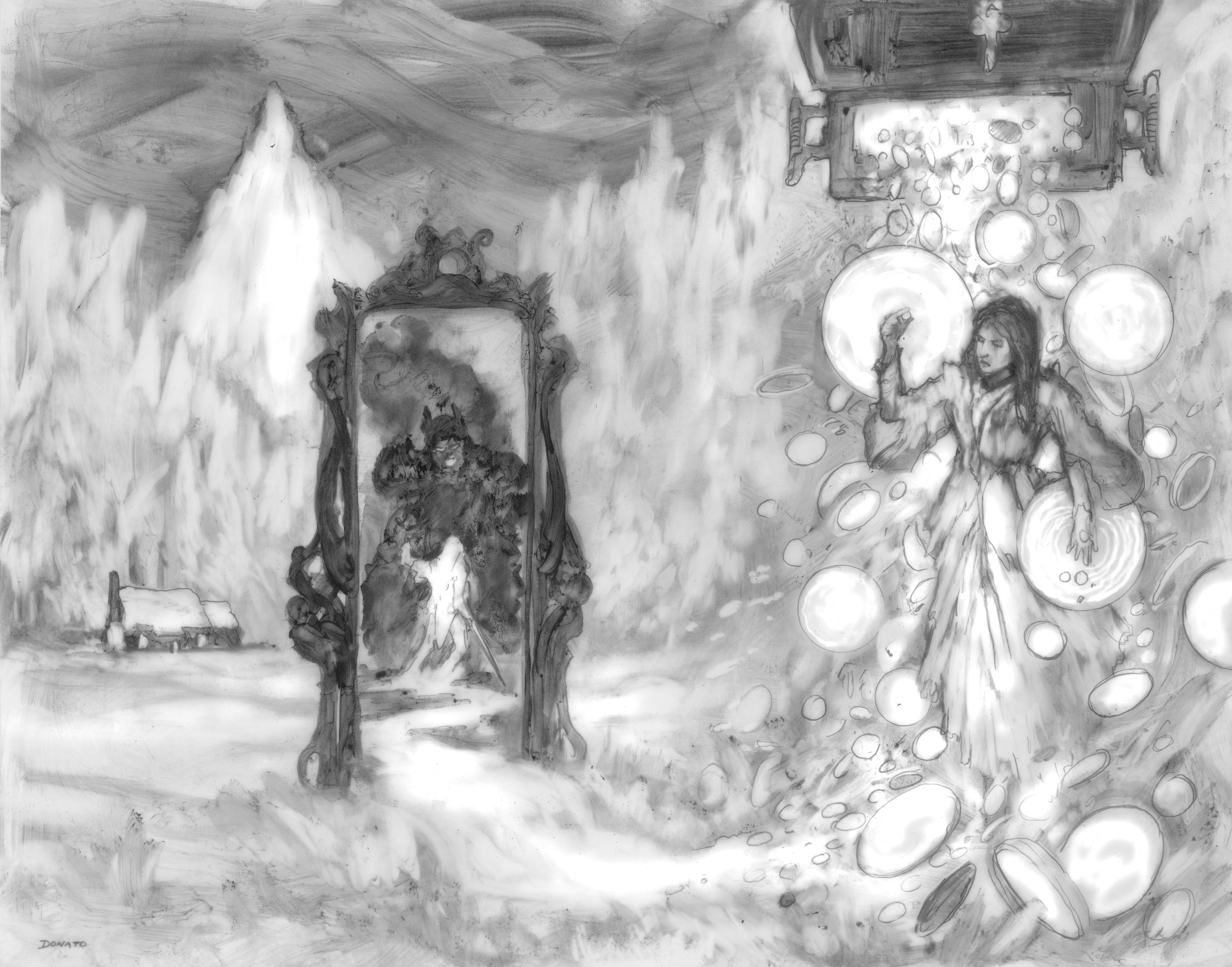 Spinning Silver
11" x 14". Graphite on Duralar 2019