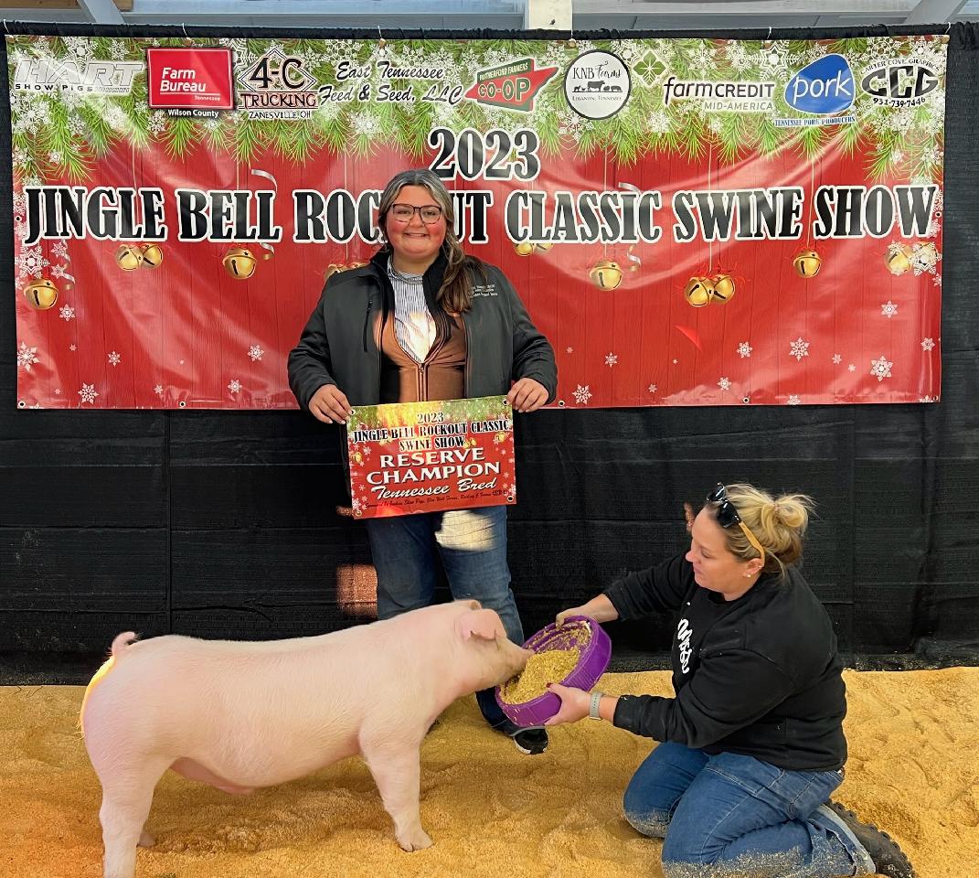 Marlo Selby
2023 Jingle Bell Rockout Classic Swine Show
Reserve Champion 
Chester White Barrow
Reserve Champion TN Bred 
Chester White Barrow