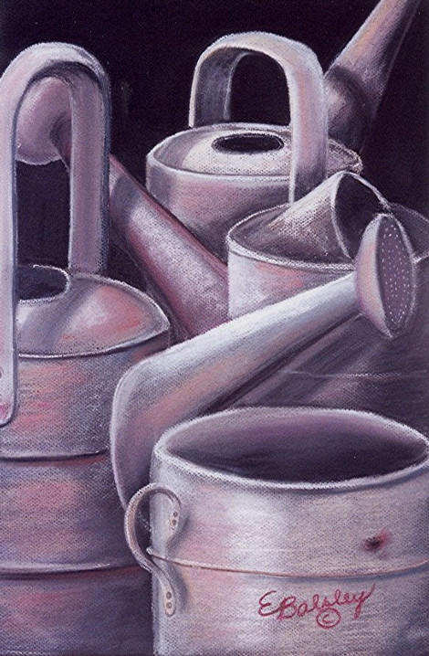 Waterworks, ~22"x26", Pastel, Matted & Framed