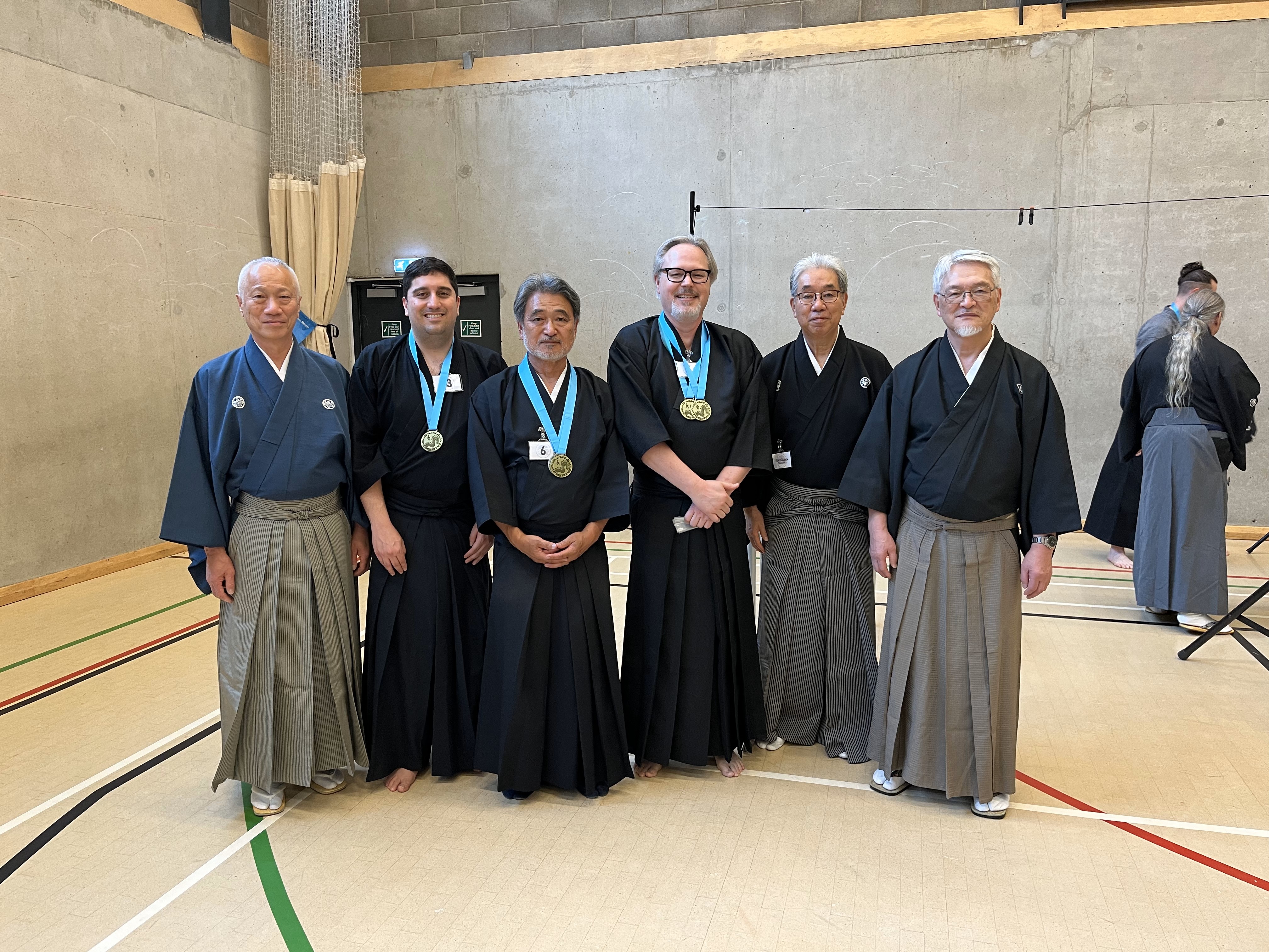 Members of Kenshinkan with Nomura Sensei, Takano Sensei and Ishikawa Sensei.