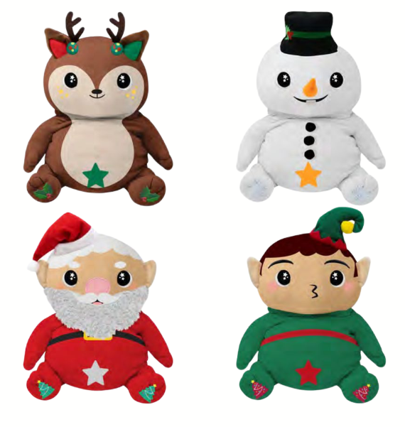 3081
STARLIGHT PLUSHIES CHRISTMAS - REGULAR SIZE ( 5X4.5X10 IN)
UPC 786892308102

3460
STARLIGHT PLUSHIES CHRISTMAS - JUMBO SIZE (10X9.5X15 IN)
UPC 786892346005
24 CS
