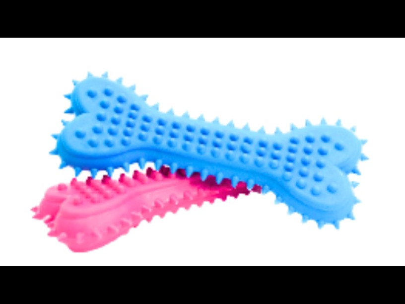 SP-3864 TINNY CHUMS HUESO
 CON PICOS DE CAUCHO VARIOS
 COLORES 15 CM