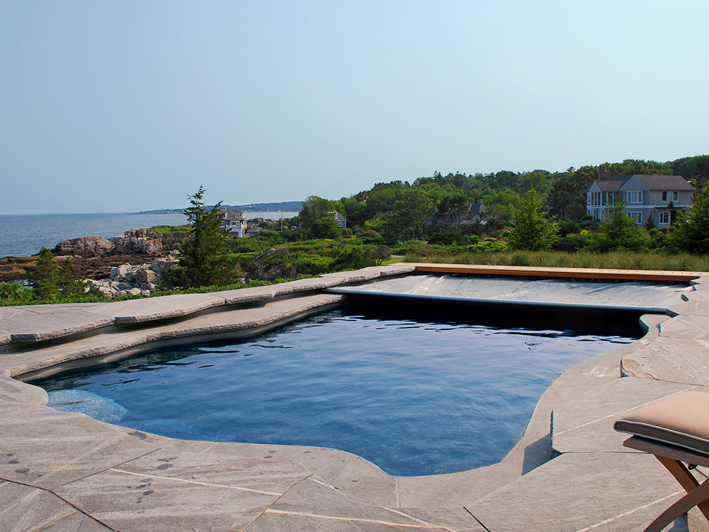 Cover-Pools Extreme Cantilever Deck With Freeform Pool.
