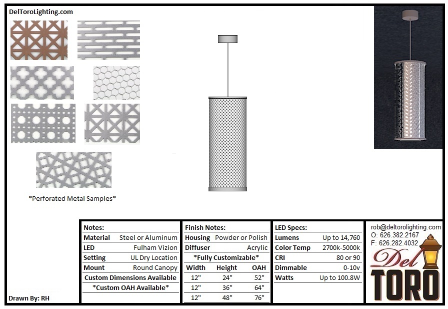 506P-Perforated Wrap Cylinder Pendant