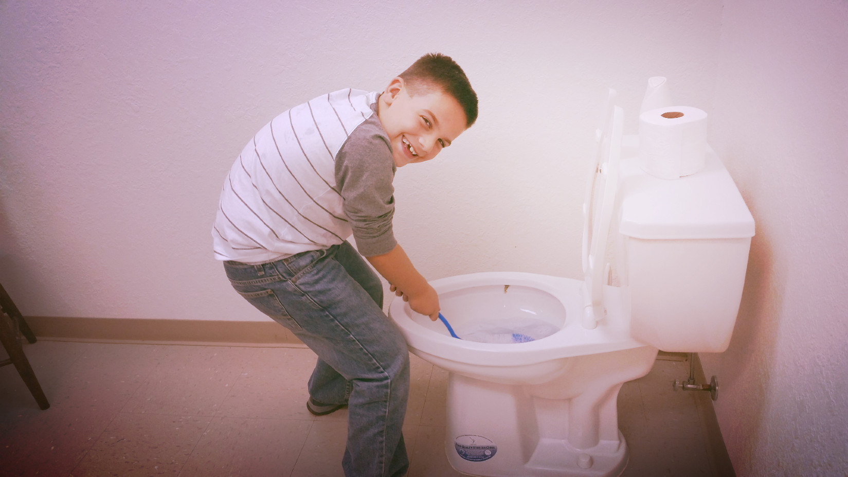 Cleaning toilets is fun!