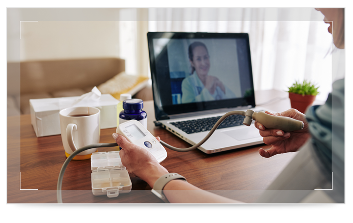 A patient having a virtual doctors appointment