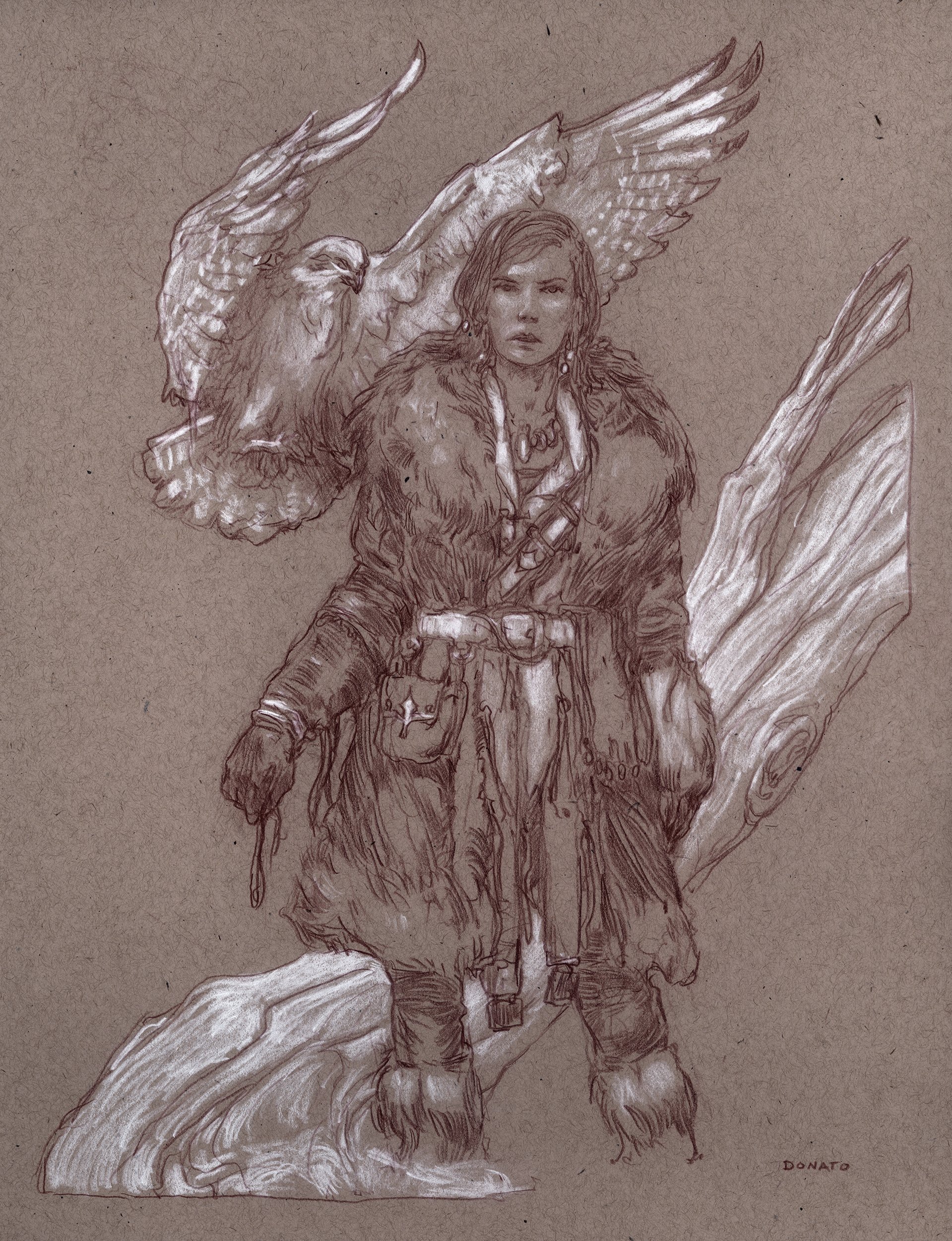 Warg
14" x 11"  Watercolor and chalk on toned paper
private collection