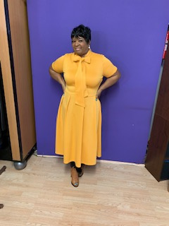 Bumble Bee Bow Tie Knee Dress
